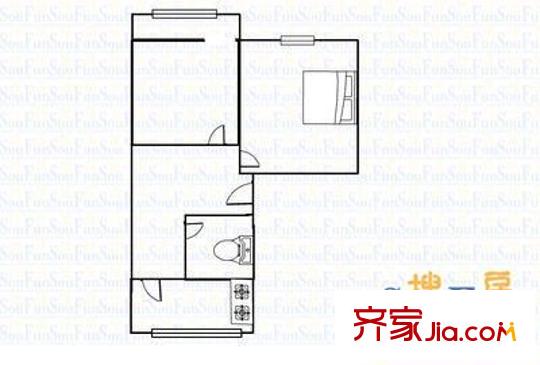 迎澤橋西建行宿舍 2室 戶型圖