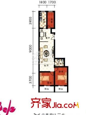 春怡園6號戶型圖3-2-1 107.33平方米 3室2廳1衛(wèi)