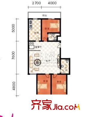 春怡園6號戶型圖3-2-2 172.95平方米 3室