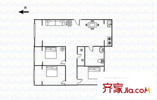 桃園南路第一社區(qū) 4室 戶型圖