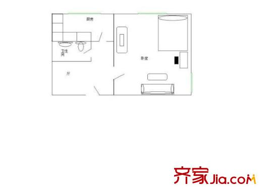 橋東街煤氣化宿舍 3室 戶型圖