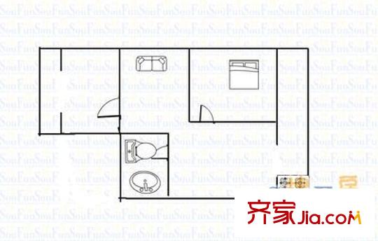 煤場(chǎng)鐵路小區(qū) 2室 戶型圖