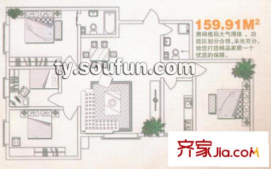 玲瓏琚戶型圖戶型2 4室2廳2衛(wèi)