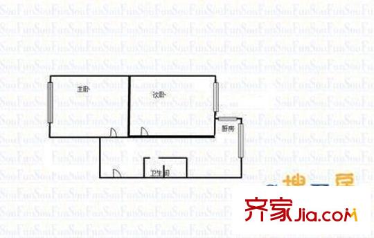 晉福大廈 2室 戶型圖