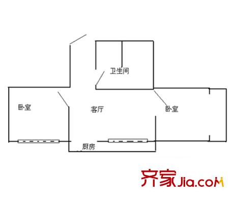 晉福大廈 2室 戶型圖