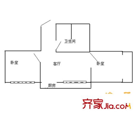 晉福大廈 2室 戶型圖