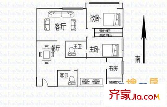 華宇國際 2室 戶型圖