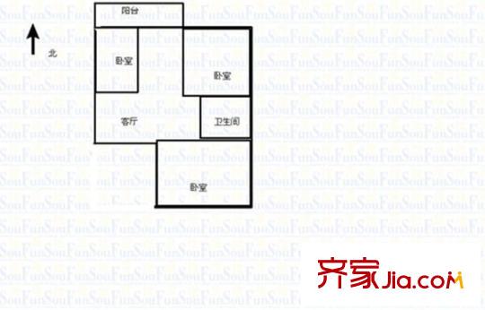 電建二公司社區(qū) 3室 戶型圖