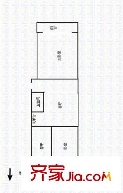 千峰南路郵政宿舍 2室 戶型圖