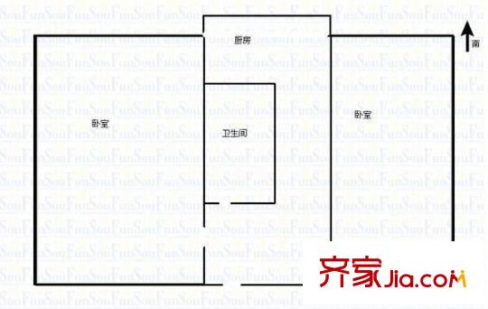大東關(guān)酒廠宿舍 2室 戶型圖