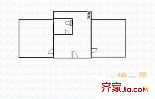 萬柏林區(qū)政府宿舍 2室 戶型圖