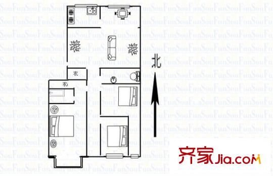 省引黃局宿舍 3室 戶型圖