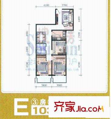 碧水云天戶型圖3室2廳1衛(wèi)1廚