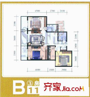 碧水云天戶型圖3室1廳2衛(wèi)1廚