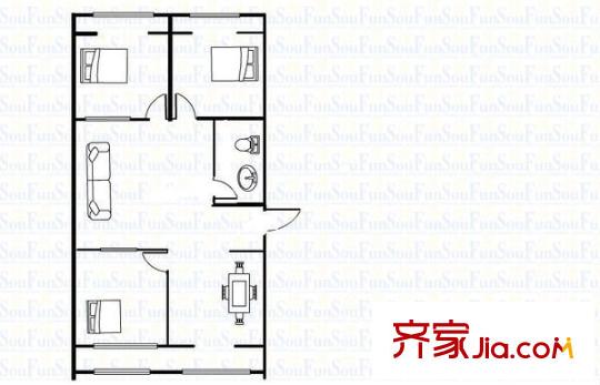 北大家園 3室 戶型圖