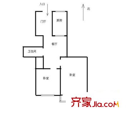 北際花園 2室 戶型圖