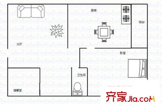 安業(yè)花園 3室 戶型圖