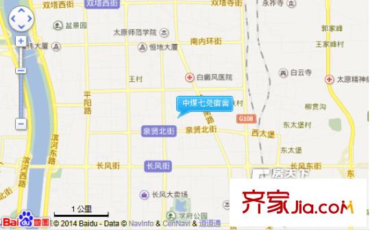 中煤七處宿舍交通圖太原  