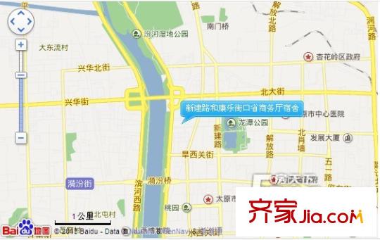 新建路和康樂街口省商務廳宿舍交通圖太原  