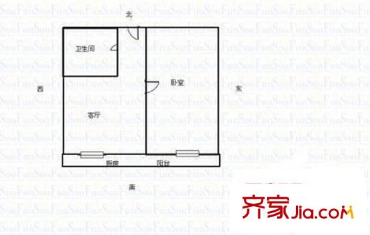 新視界 1室 戶型圖