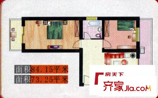 享堂小區(qū)戶型圖2室1廳1衛(wèi)1廚