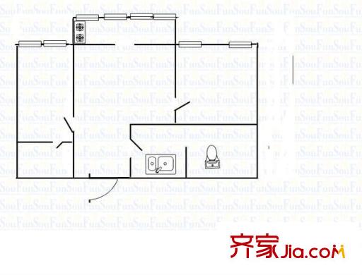 送變電宿舍 2室 戶型圖