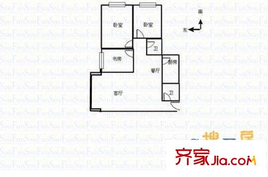 人壽保險宿舍 3室 戶型圖