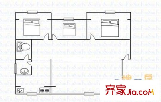 華夏數(shù)碼中心 3室 戶型圖