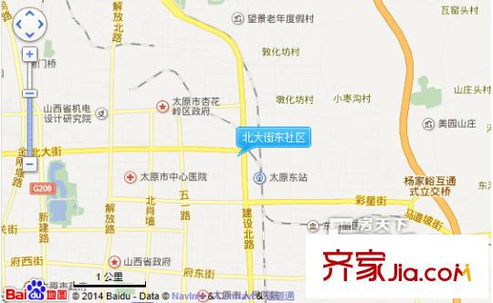 北大街東社區(qū)交通圖太原  