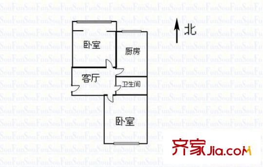 新城住宅小區(qū) 2室 戶型圖