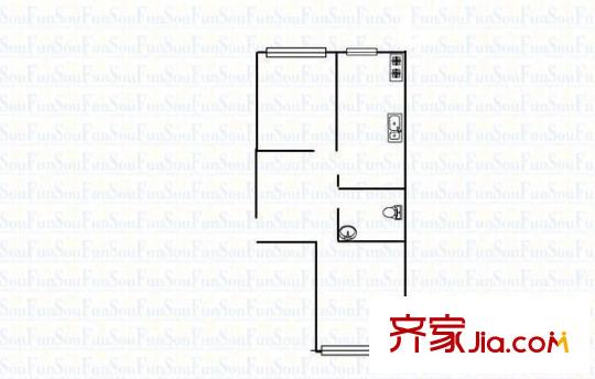 新城住宅小區(qū) 2室 戶型圖
