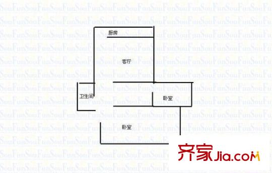 新城住宅小區(qū) 2室 戶型圖