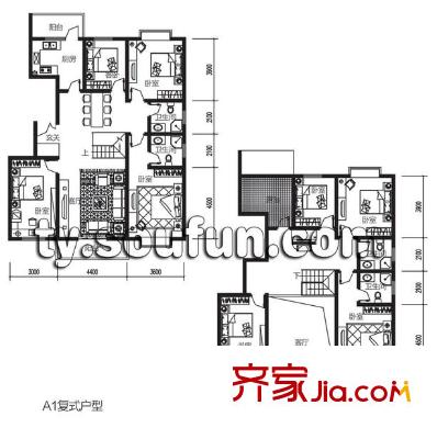 臻觀苑戶型圖戶型二 8室3廳4衛(wèi)1廚