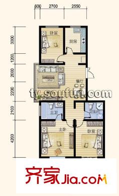 臻觀苑戶型圖戶型一 3室2廳2衛(wèi)1廚