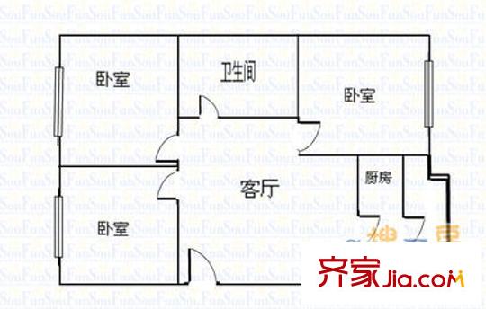 云路杰座 3室 戶型圖