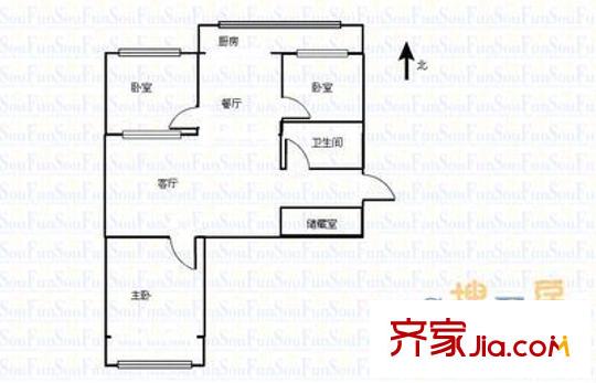 太原剛玉砂輪小區(qū)戶型圖123700 3室