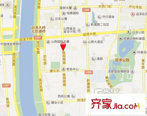 桃園南路第三社區(qū)交通圖太原  