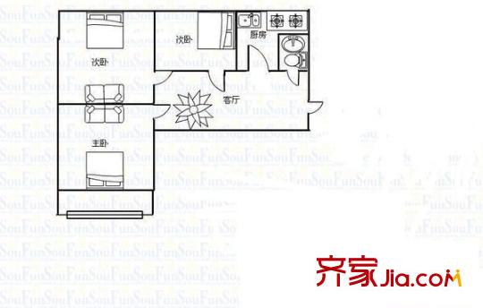 柳巷云路街三中宿舍 0室 戶型圖