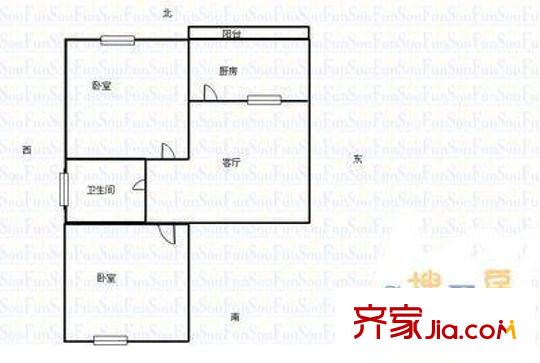 十四中宿舍戶型圖14舍 2室