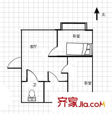 起鳳街鐵路宿舍 2室 戶型圖