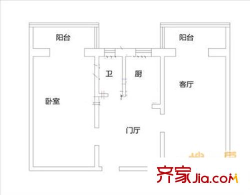 起鳳街鐵路宿舍 2室 戶型圖