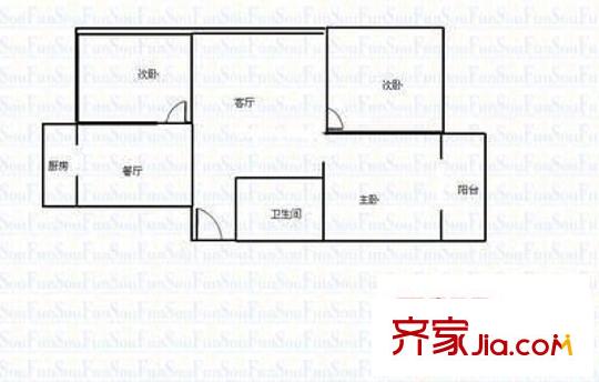 起鳳街鐵路宿舍 3室 戶型圖