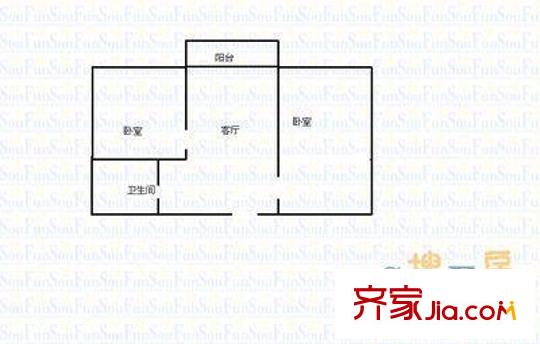 省貨棧宿舍戶型圖2.1 2室