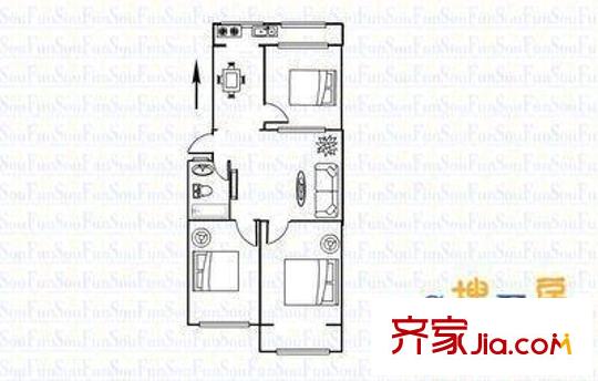 順馳城市藝墅戶型圖順馳 城市藝墅 3室2廳1衛(wèi)1廚
