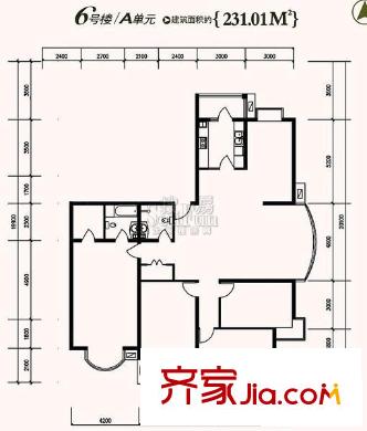 南波灣戶型圖6號(hào)A 4室