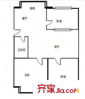 開元南小區(qū) 3室 戶型圖