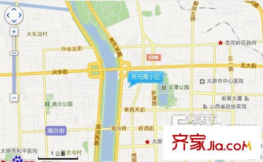開元南小區(qū)交通圖太原  