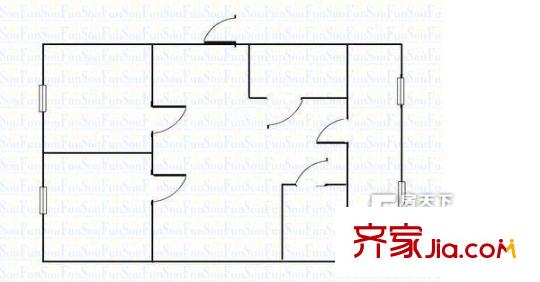 省四建第七分公司宿舍戶型圖太原 省四建宿舍 戶型圖 2室