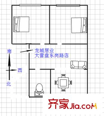 郵電后街煤管局宿舍 2室 戶型圖