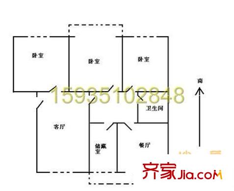 山西省物資管理儲(chǔ)備局并州北路家屬院小區(qū) 3室 戶型圖